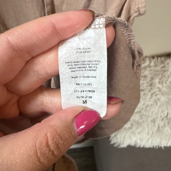 LE LIS Tie-Front Tank Top Sleeveless Button Down Collared Casual Top M - Picture 5 of 7